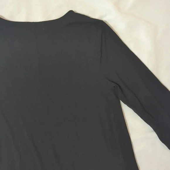 LOFT 3/4 Sleeve V-Neck Swing Dress, Color Black Size XSP - Picture 10 of 14